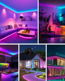 RGB 5050 LED Strip Light – Éclairage LED Ă©tanche avec tĂ©lĂ©commande sans fil pour dĂ©coration intĂ©rieure