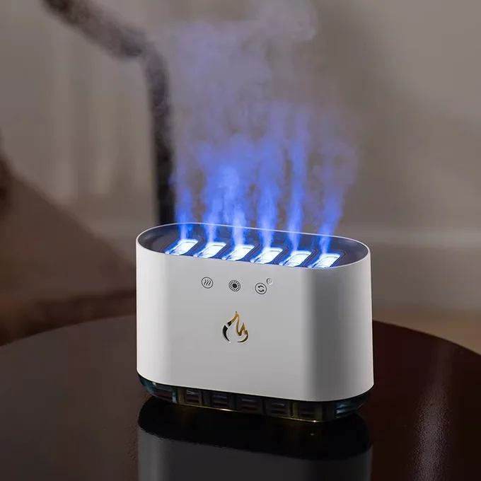 🌫️ Humidificateur Dynamique à Effet Flamme & Lumière RGB