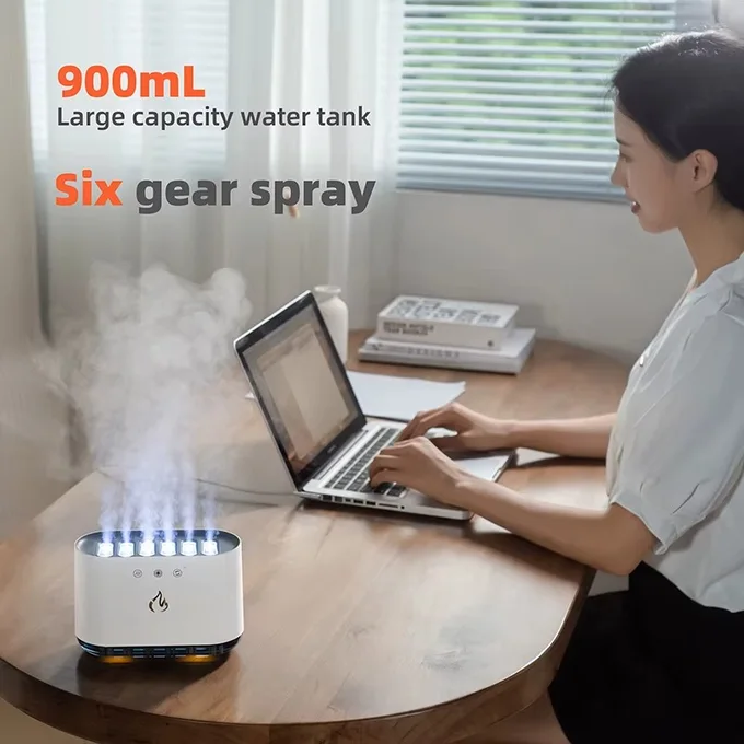 🌫️ Humidificateur Dynamique à Effet Flamme & Lumière RGB - Image 6