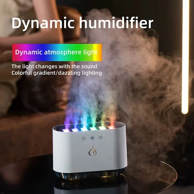 🌫️ Humidificateur Dynamique à Effet Flamme & Lumière RGB - Image 7